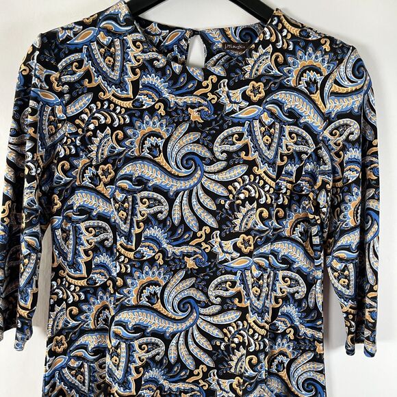 J. McLaughlin Dress Size Medium Stretch Knit‎ Preppy Classic Office Half Sleeve - Picture 1 of 8